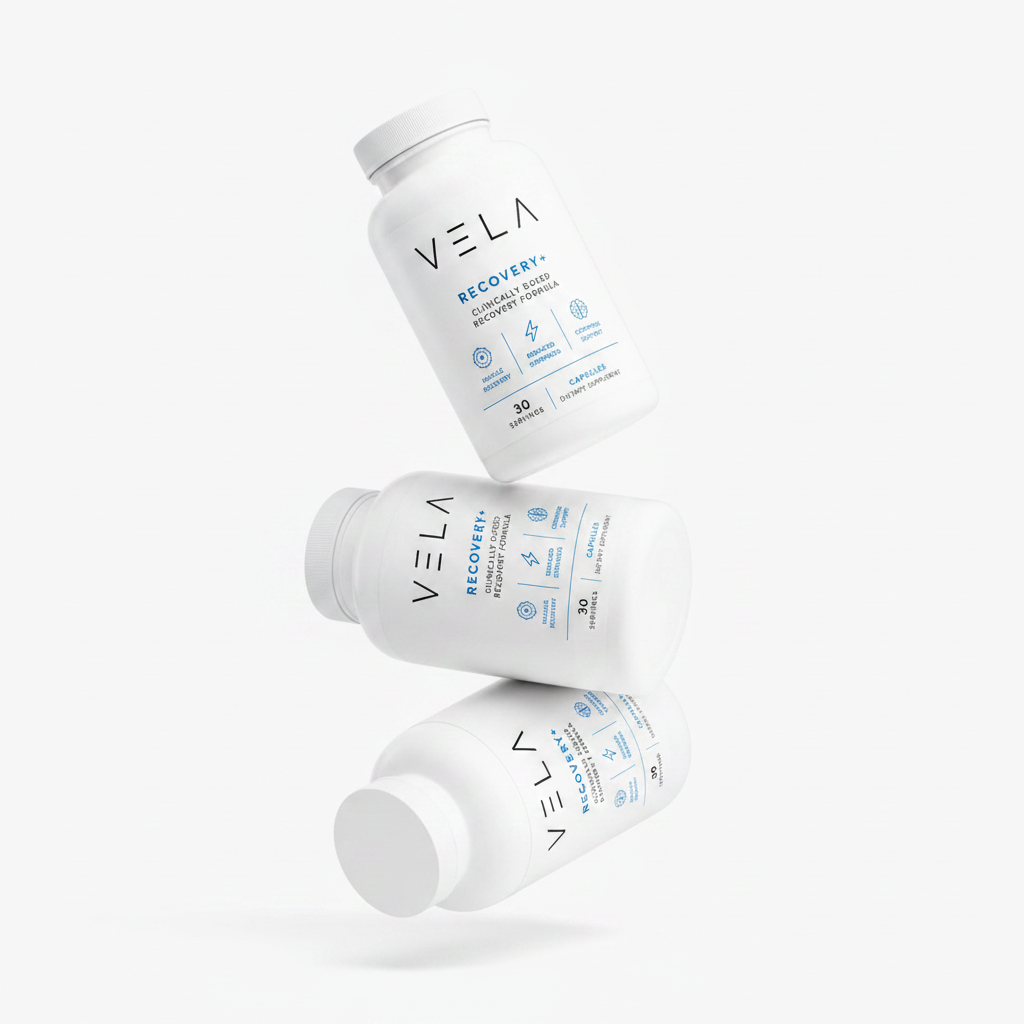 Vela Recovery+ All Three Bottles Labeled